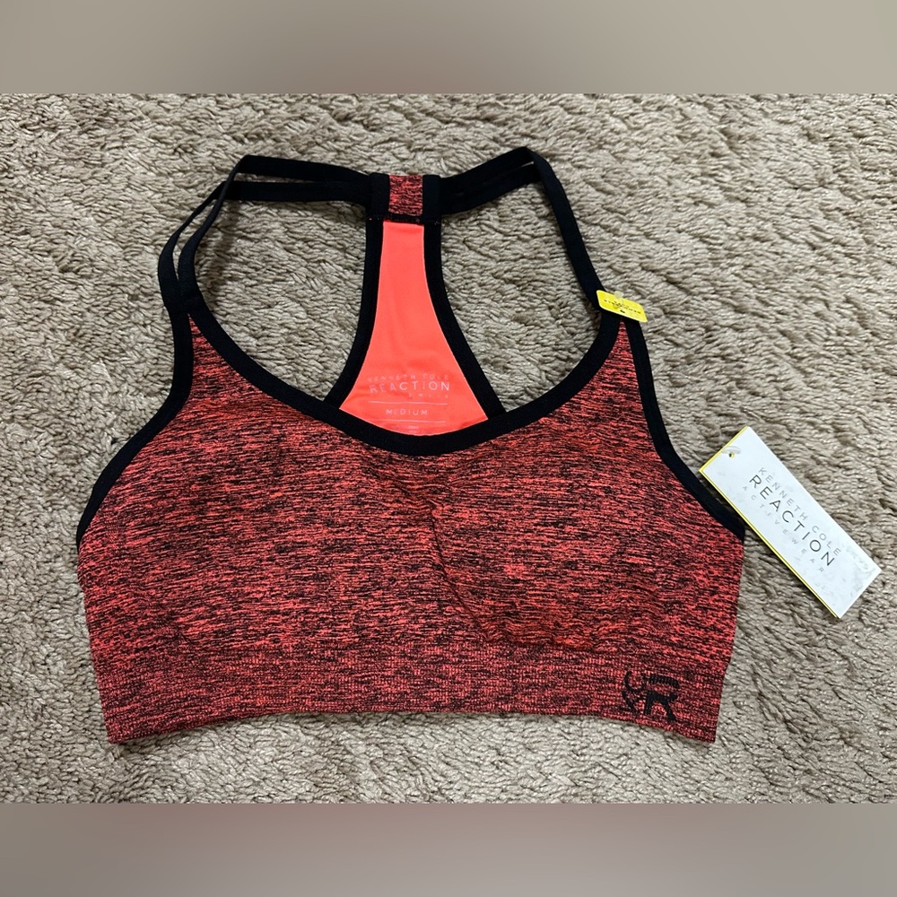 Kenneth Cole Reaction Black and Red Sports Bra